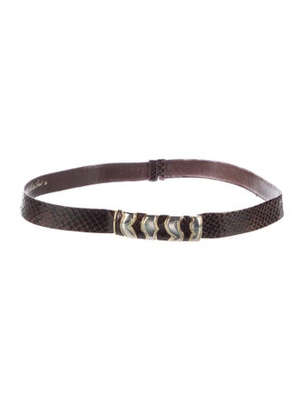 Judith Leiber Skinny Leather Waist Belt