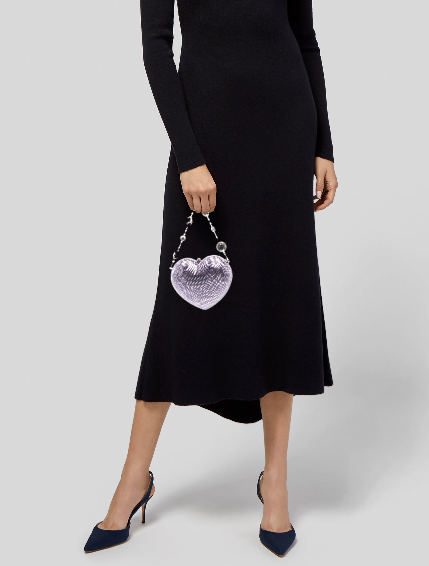 Judith Leiber Crystal L'Amour Petit Coeur Violet Petit