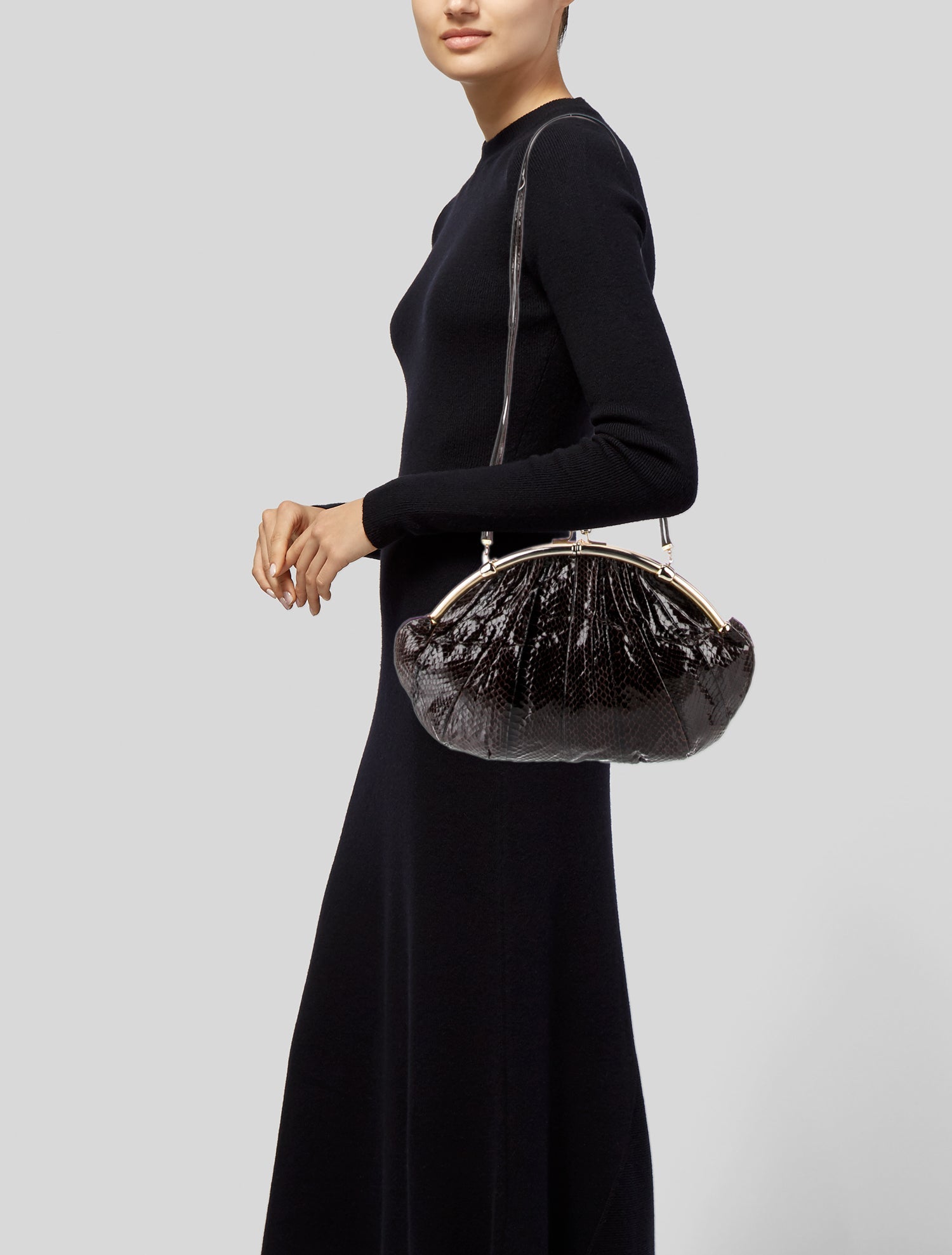 Judith Leiber Snakeskin Shoulder Bag