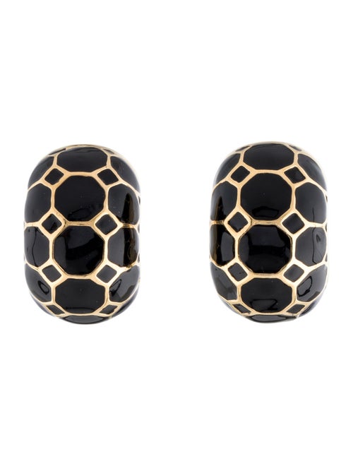 Judith Leiber Enamel Clip-On Earrings