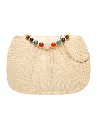 Judith Leiber Embossed Leather Shoulder Bag