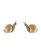 Judith Leiber Two-Tone Crystal & Enamel Snail Clip-On Earrings
