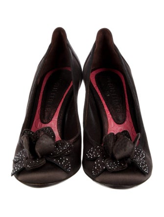 Judith Leiber Satin Crystal Embellishments Pumps