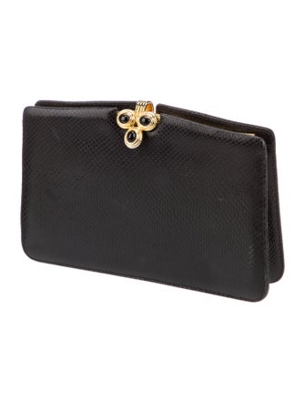 Judith Leiber Embossed Leather Clutch