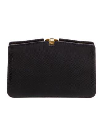 Judith Leiber Embossed Leather Clutch