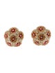 Judith Leiber Crystal & Enamel Flower Clip-On Earrings