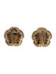 Judith Leiber Crystal & Enamel Flower Clip-On Earrings