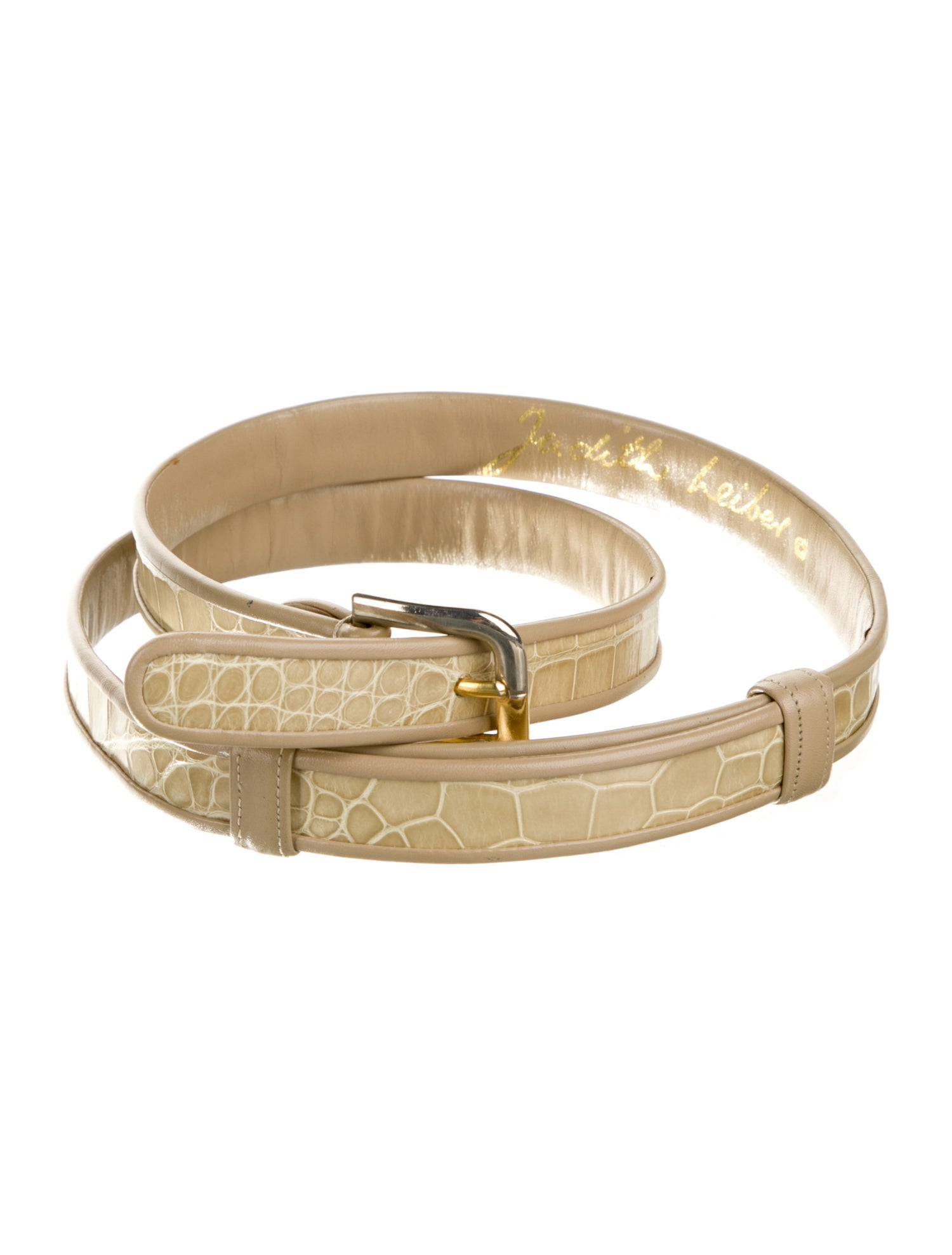 Judith Leiber Embossed Leather Belt