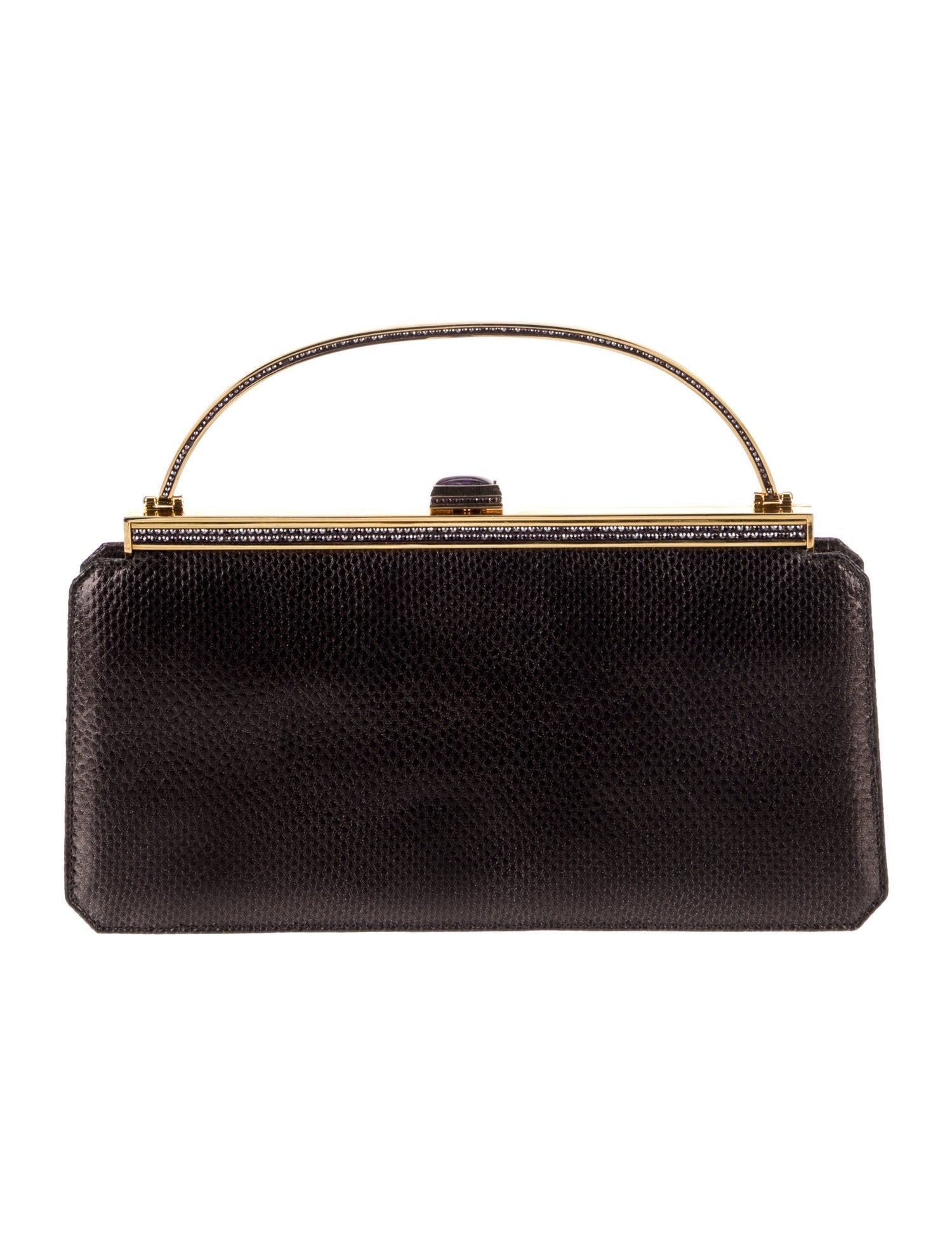 Judith Leiber Embossed Leather Top Handle Bag