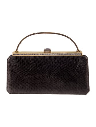 Judith Leiber Embossed Leather Top Handle Bag