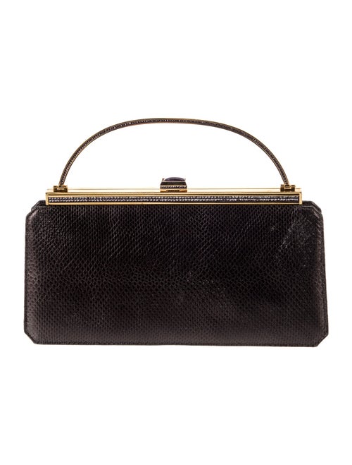 Judith Leiber Embossed Leather Top Handle Bag