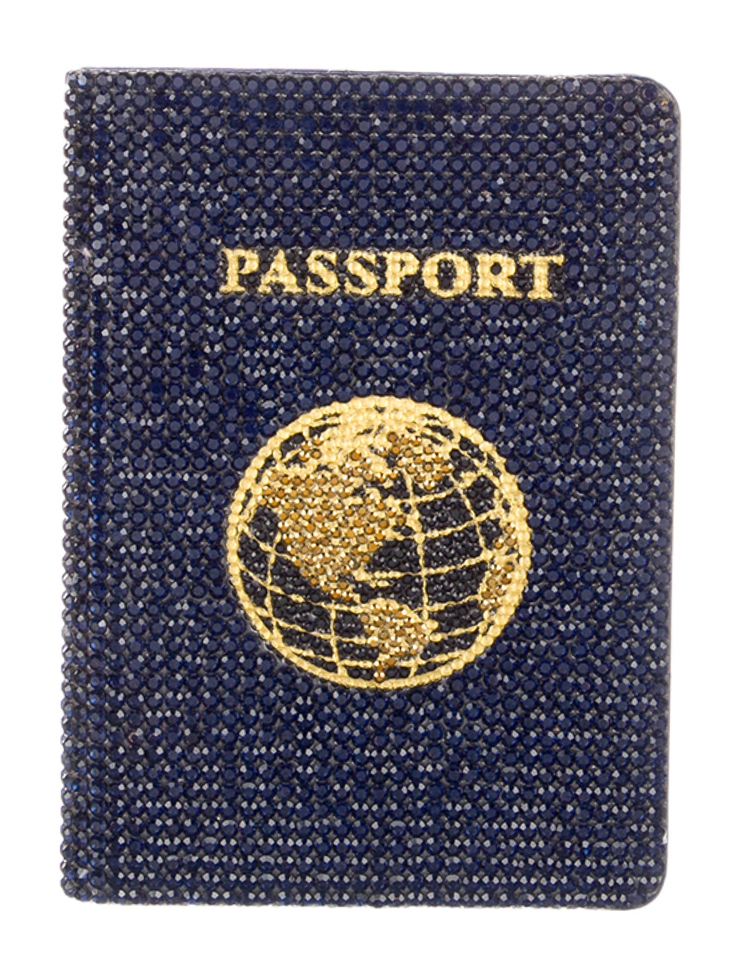 Judith Leiber Leather Passport Holder With Crystal Embellishment