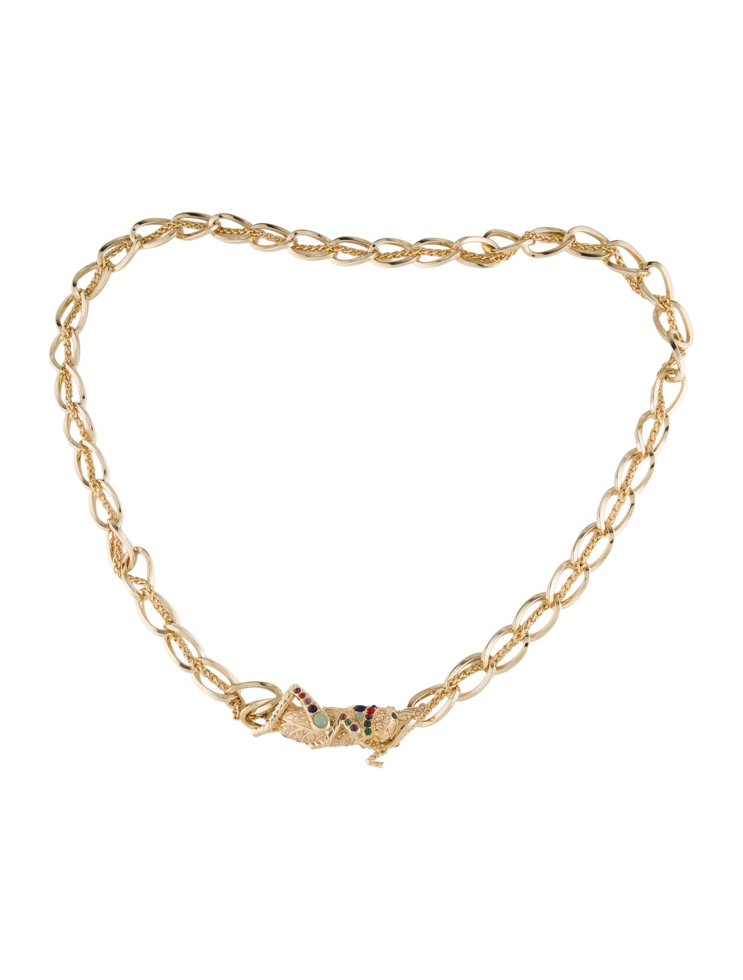 Judith Leiber Skinny Metal Chain-Link Belt