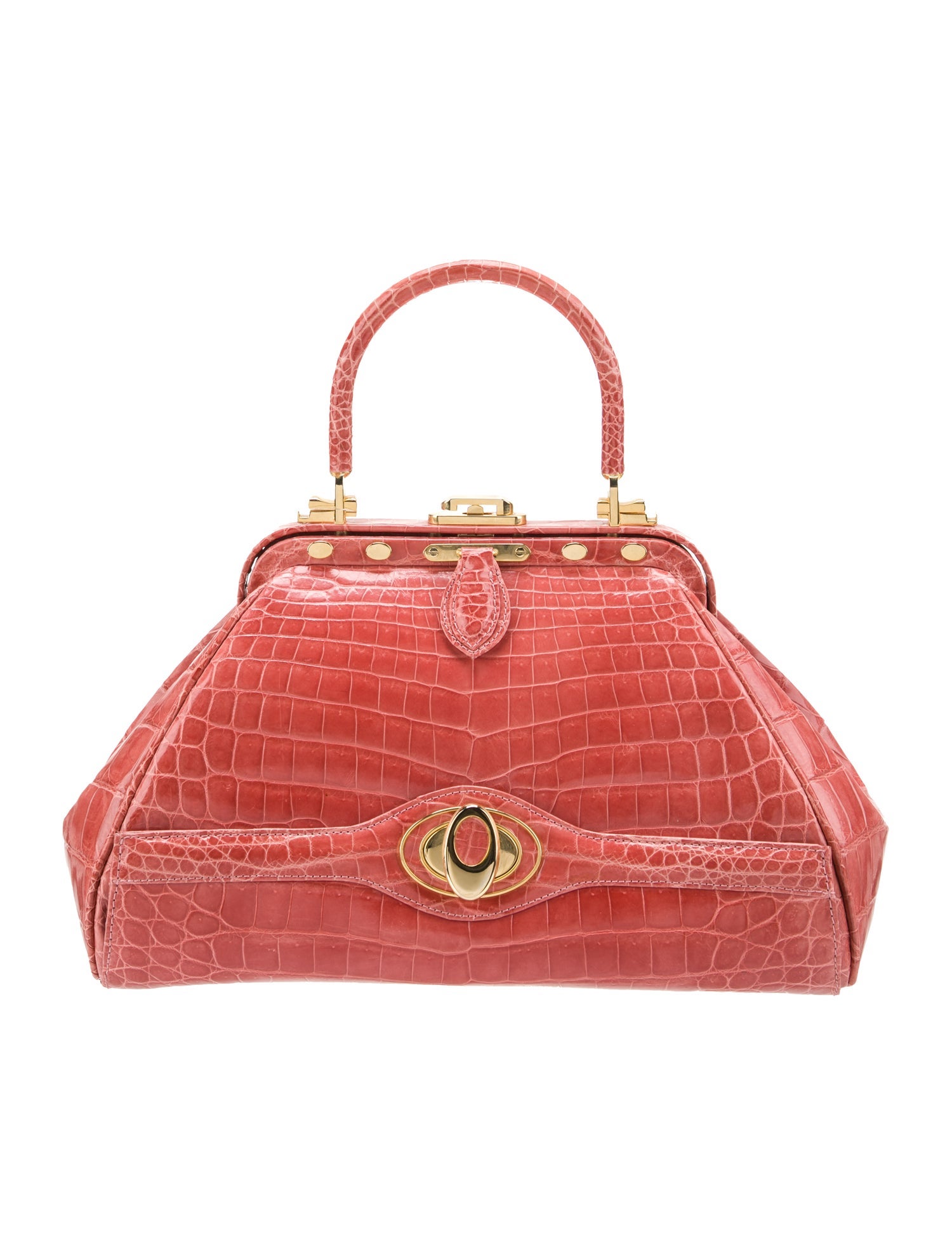 Judith Leiber Crocodile Top Handle Bag