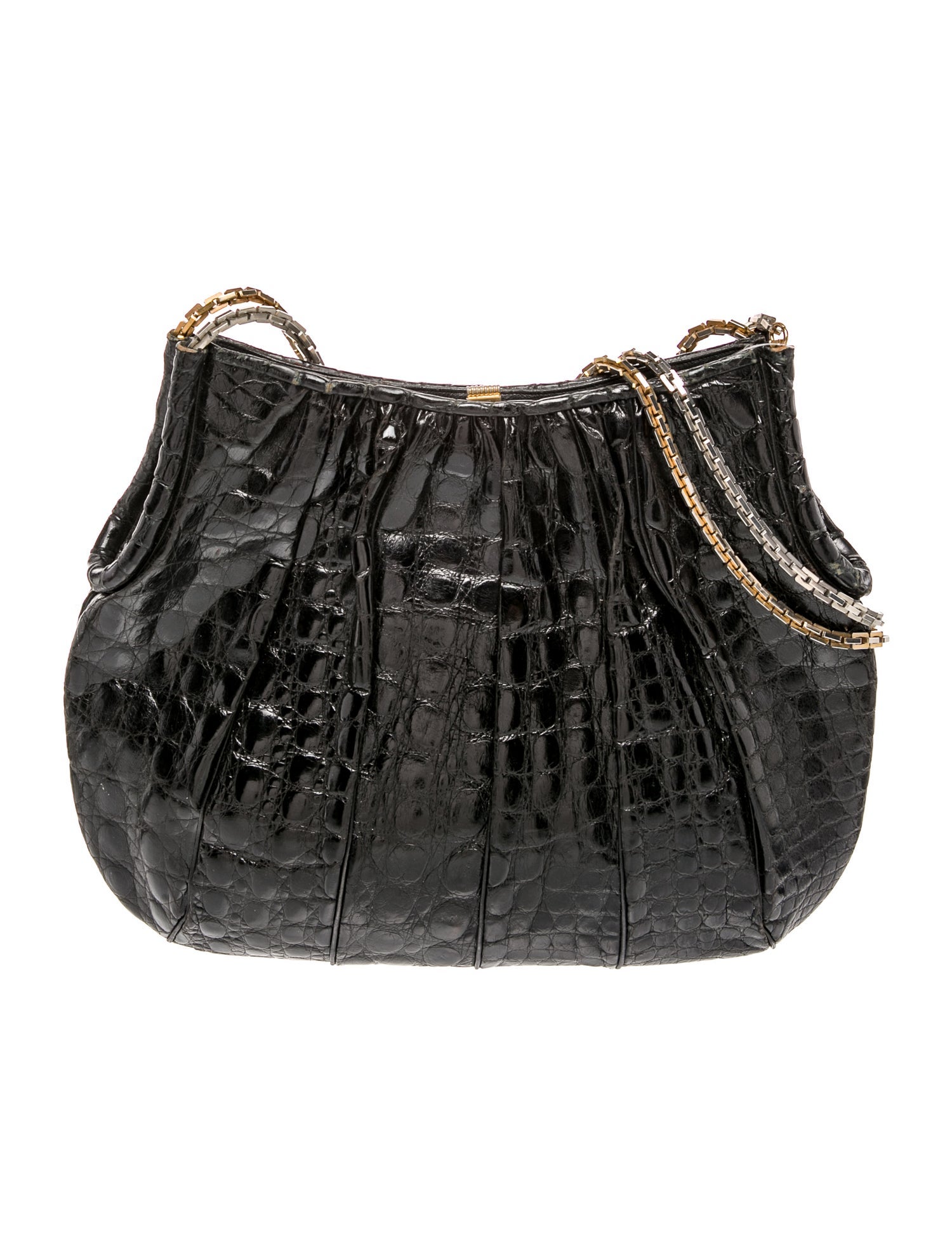 Judith Leiber Embossed Leather Shoulder Bag