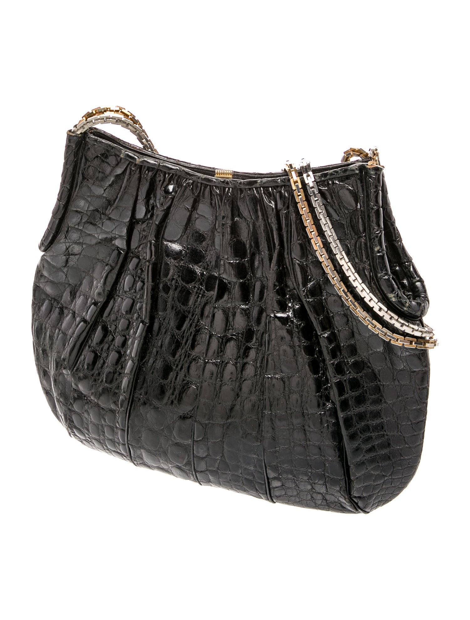 Judith Leiber Embossed Leather Shoulder Bag