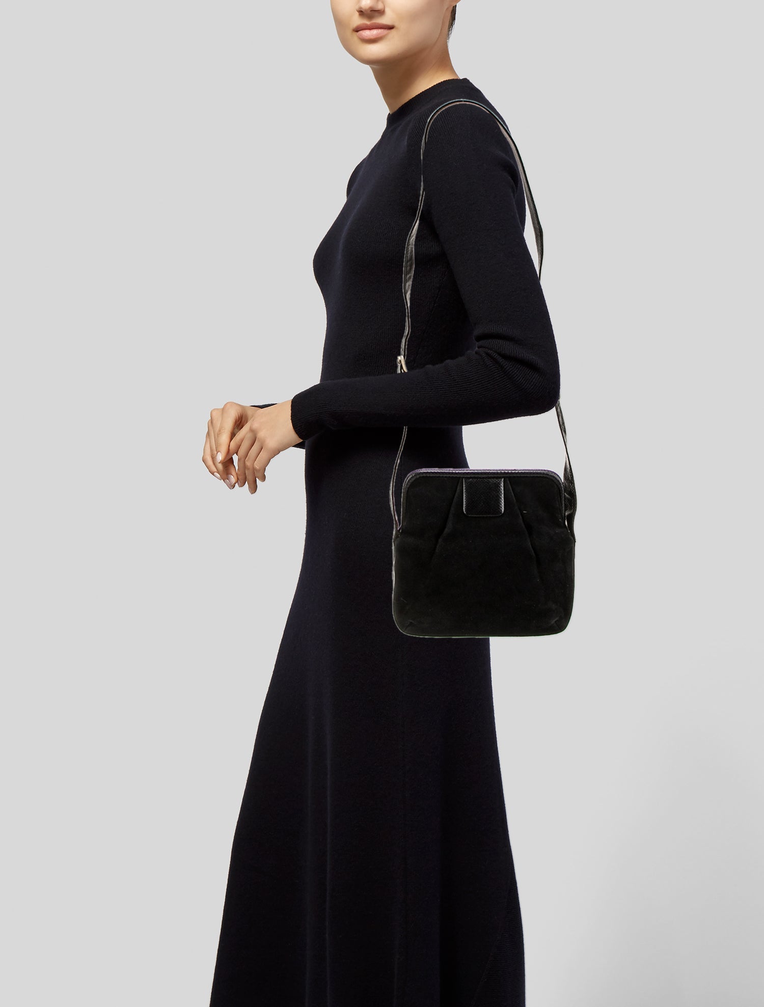 Judith Leiber Suede Messenger Bag Vintage