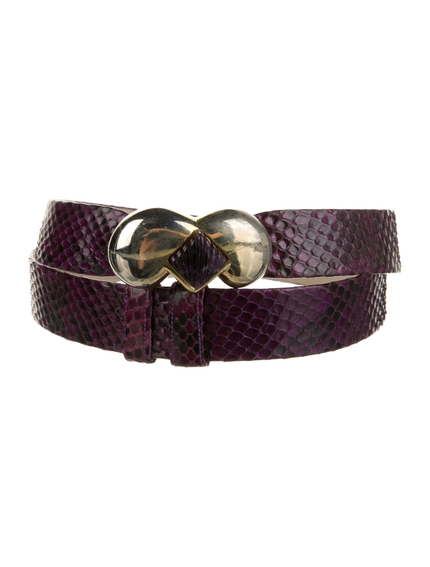 Judith Leiber Skinny Leather Belt