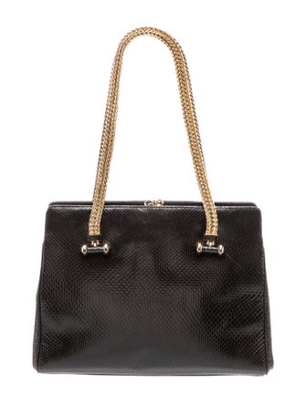 Judith Leiber Embossed Leather Shoulder Bag