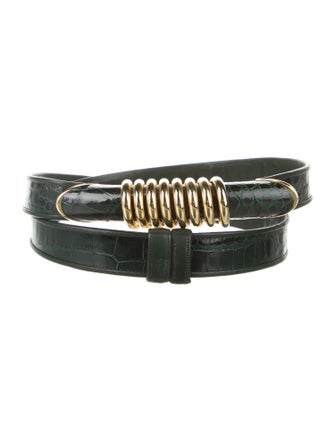 Judith Leiber Skinny Leather Belt