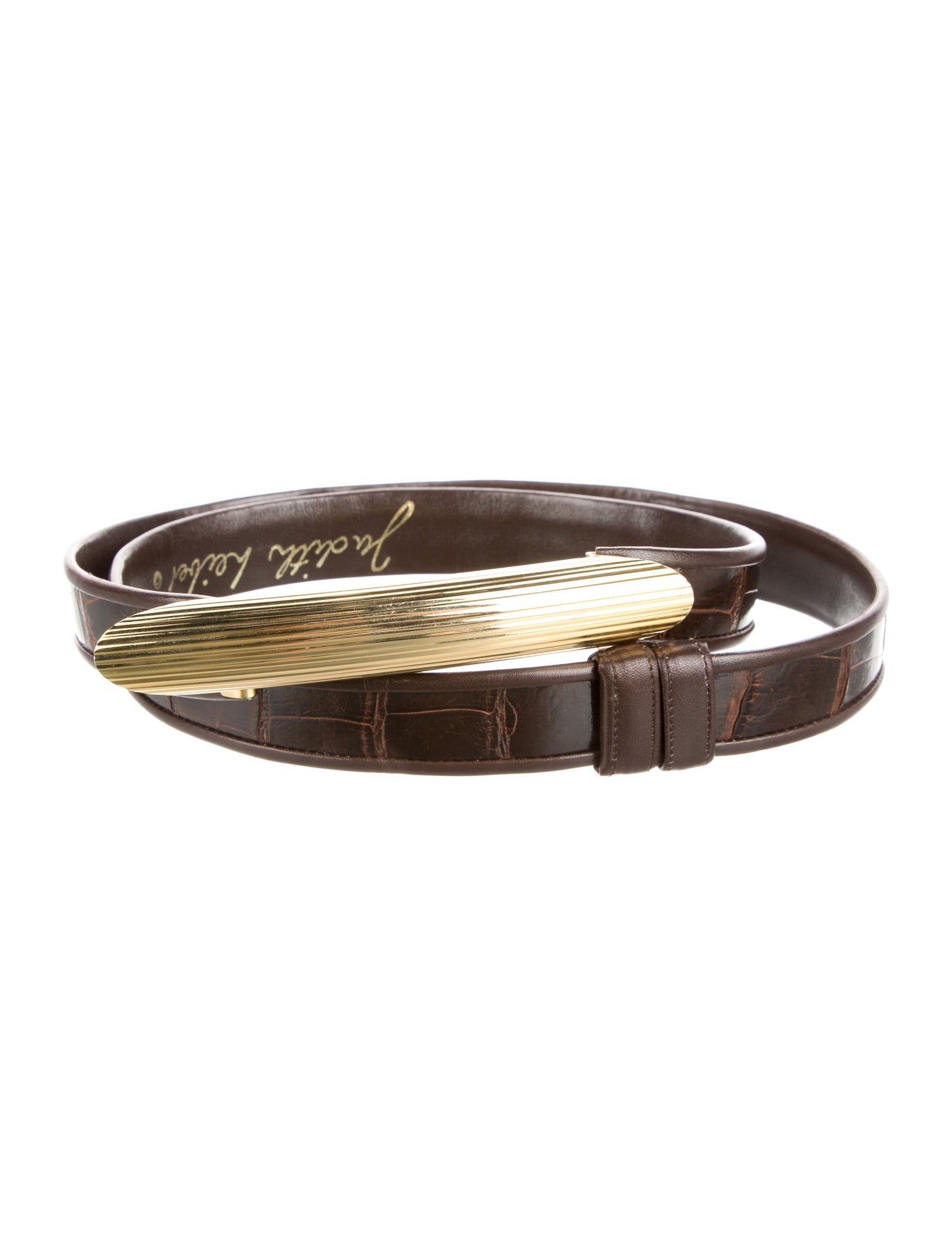 Judith Leiber Skinny Leather Belt