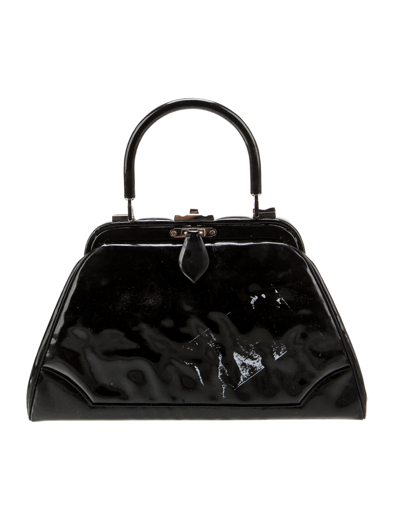 Judith Leiber Patent Leather Top Handle Bag