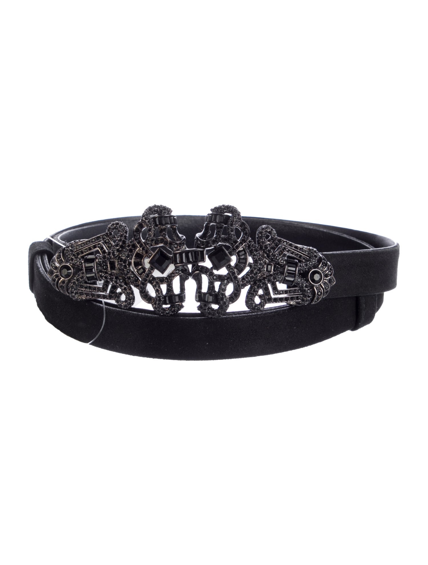 Judith Leiber Skinny Leather Belt