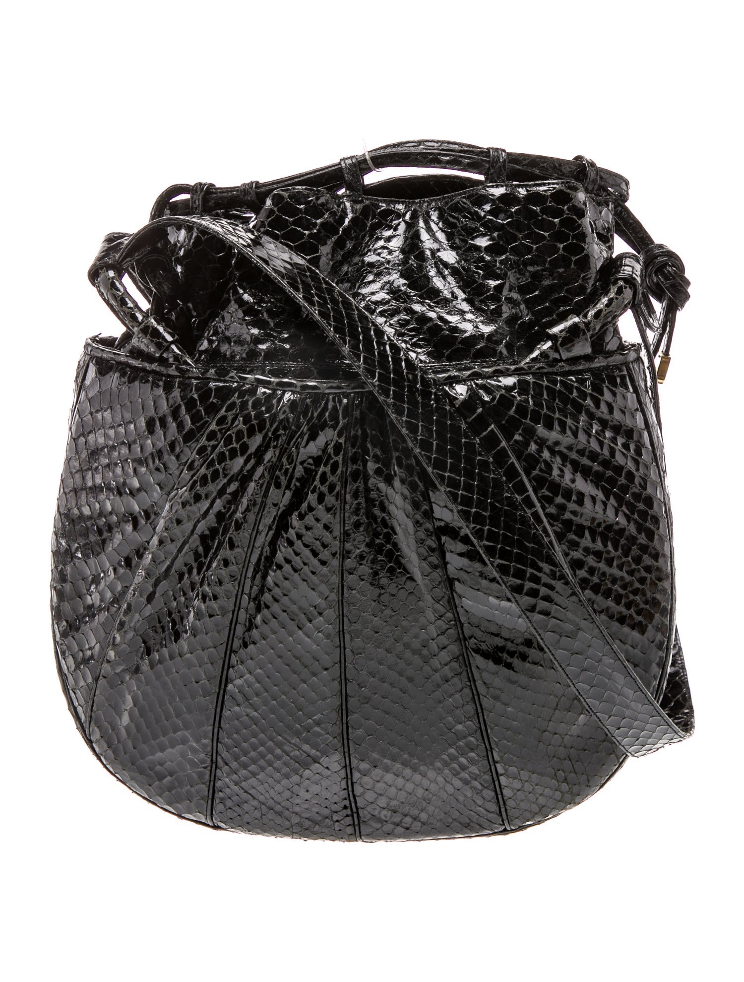 Judith Leiber Snakeskin Bucket Bag