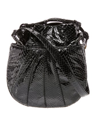 Judith Leiber Snakeskin Bucket Bag