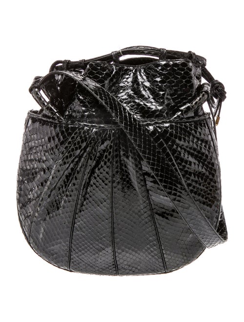Judith Leiber Snakeskin Bucket Bag