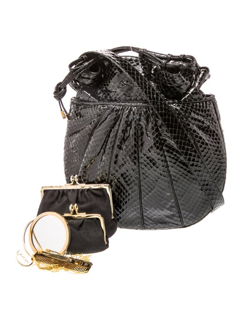 Judith Leiber Snakeskin Bucket Bag