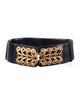 Judith Leiber Wide Embossed Leather Waist Belt