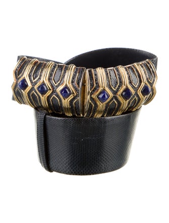 Judith Leiber GG Embossed Wide Waist Belt