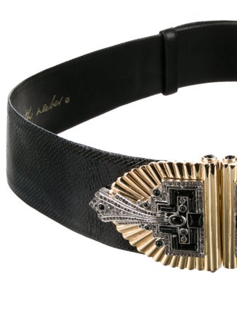 Judith Leiber Wide Leather Waist Belt