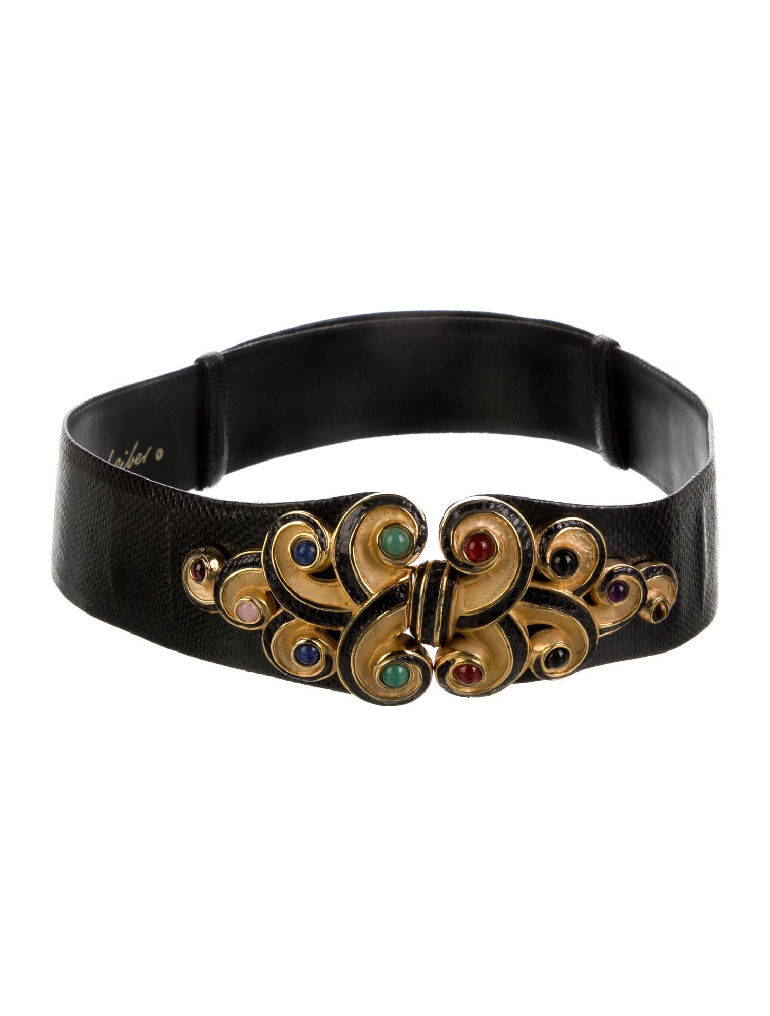 Judith Leiber Leather Studded Accents Belt