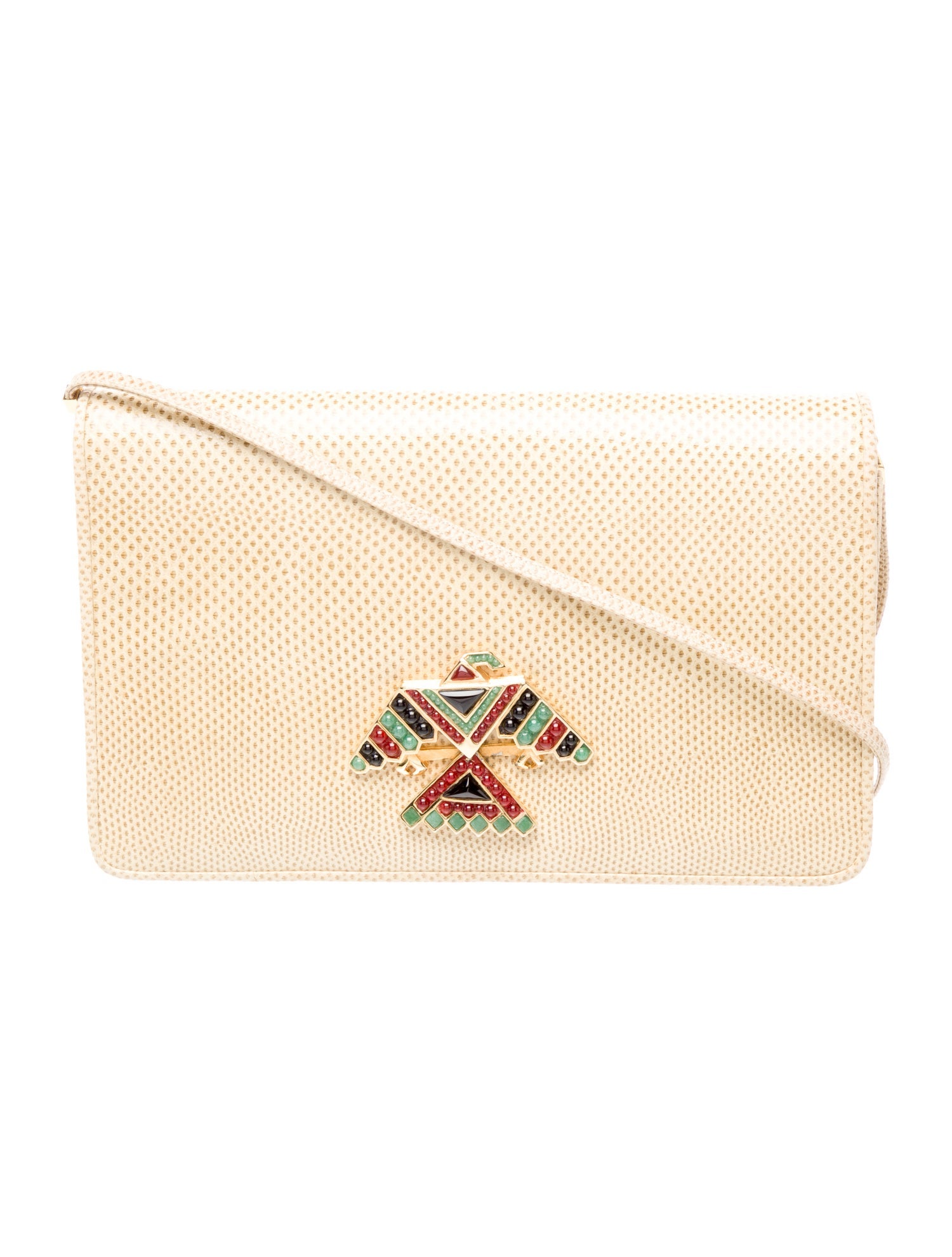 Judith Leiber Embossed Leather Shoulder Bag