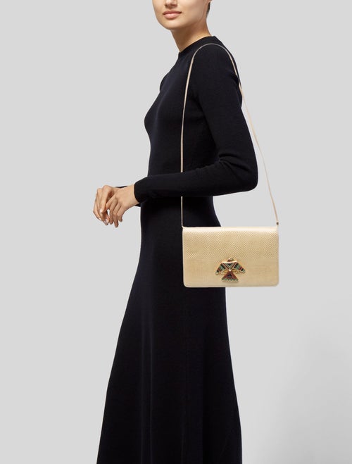 Judith Leiber Embossed Leather Shoulder Bag