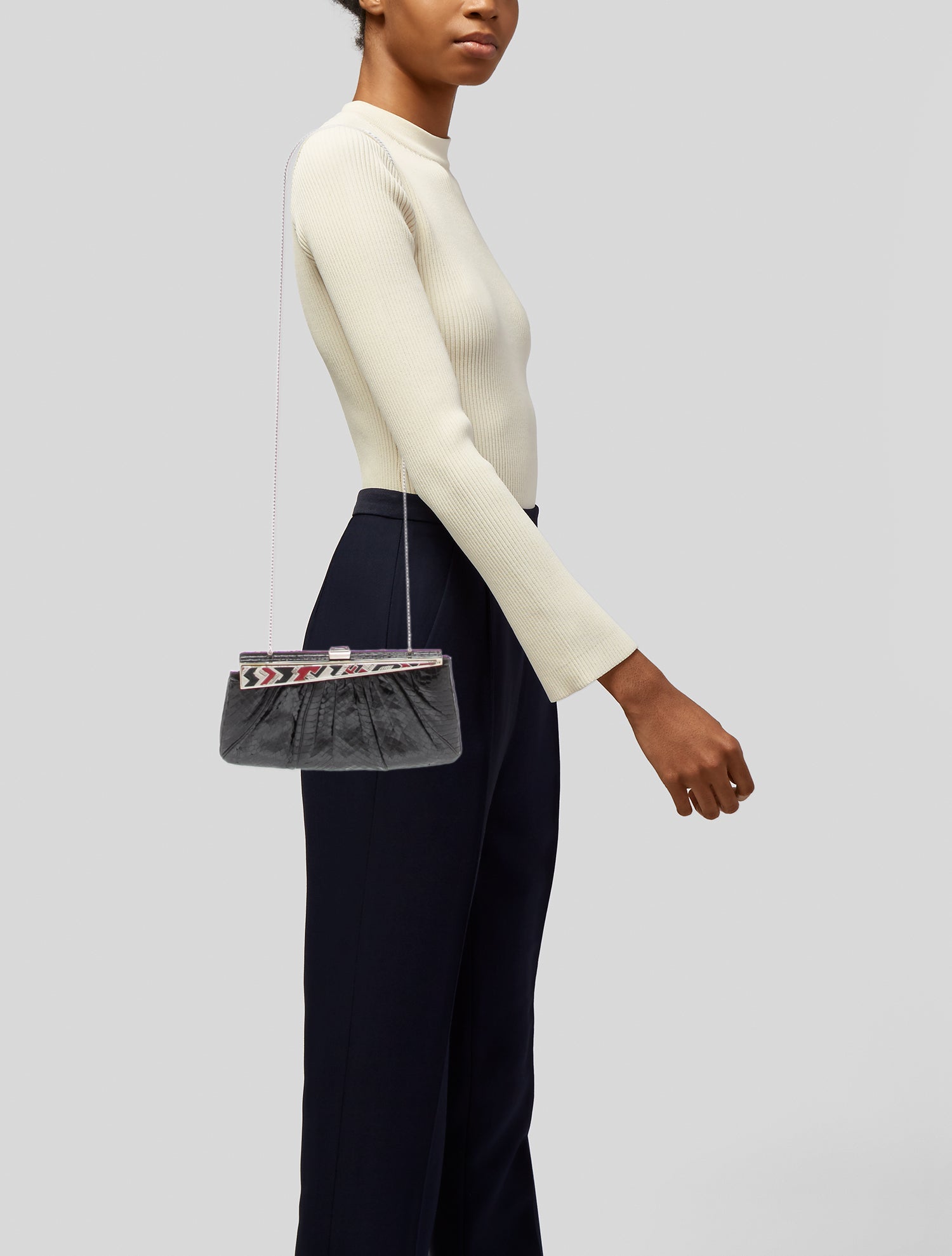 Judith Leiber Snakeskin Shoulder Bag