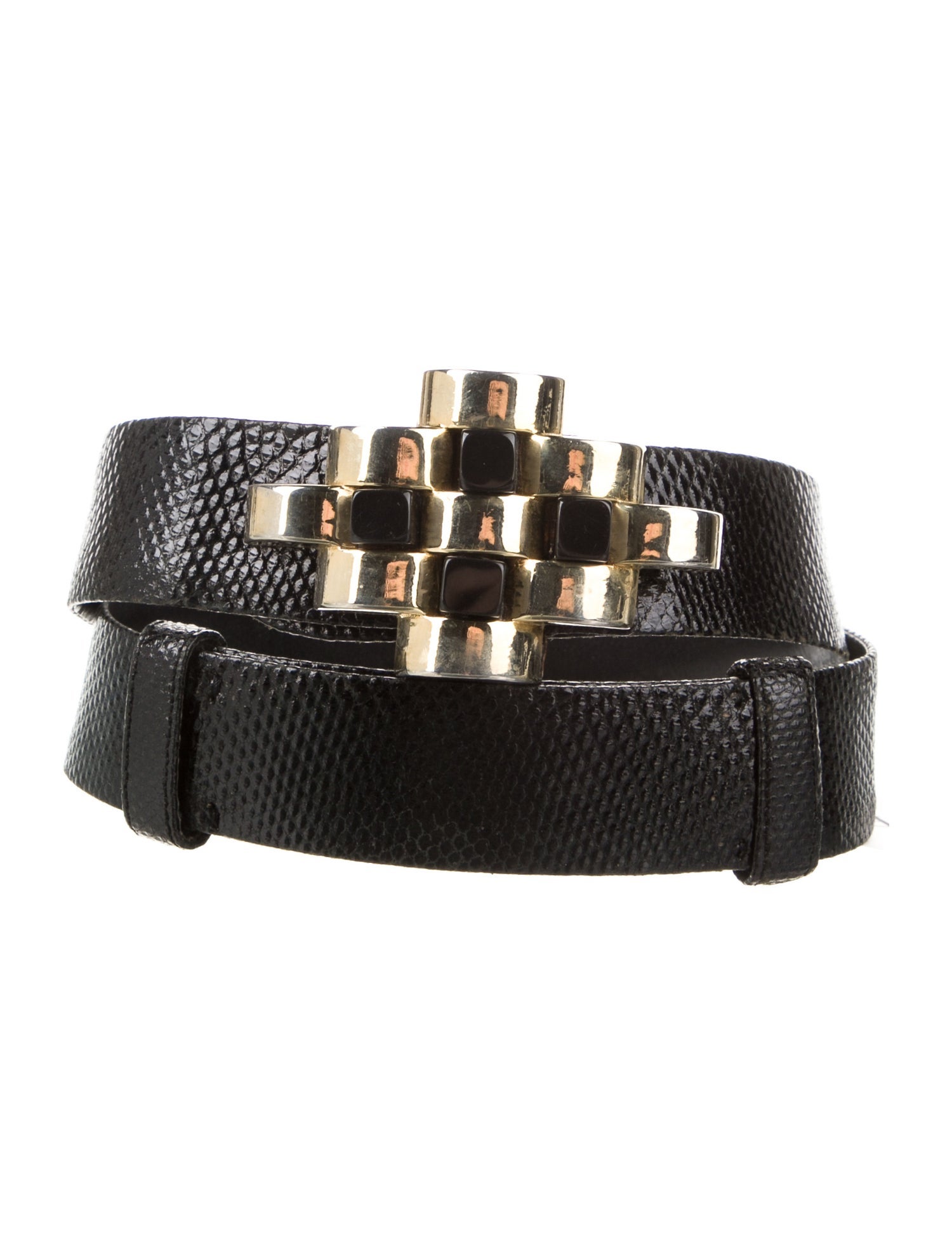 Judith Leiber Embossed Leather Belt
