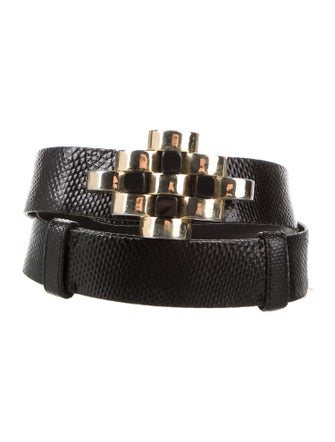 Judith Leiber Embossed Leather Belt