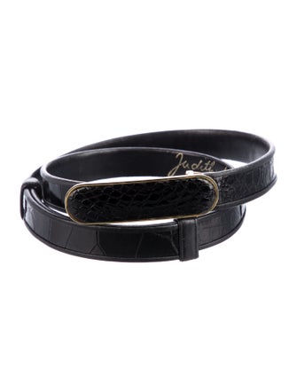 Judith Leiber Skinny Leather Belt