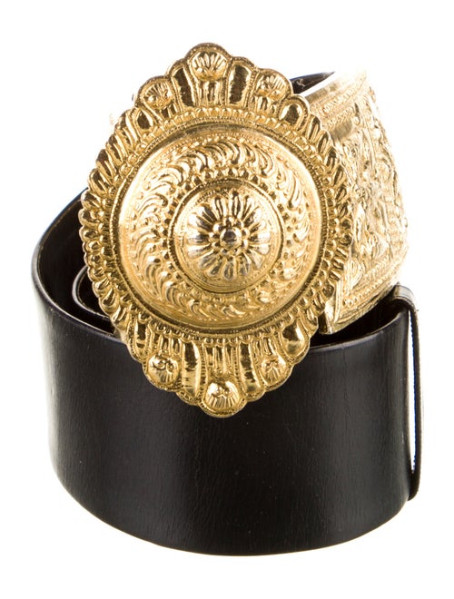 Judith Leiber Wide Leather Waist Belt