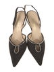 Judith Leiber Satin Crystal Embellishments Slingback Pumps