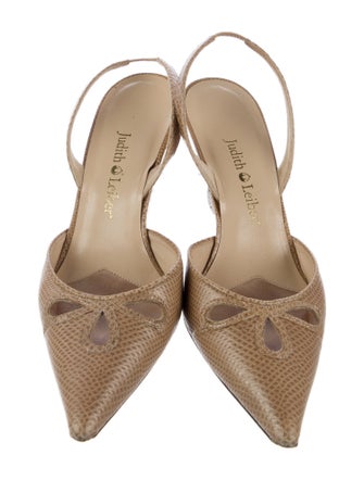 Judith Leiber Lizard Slingback Pumps