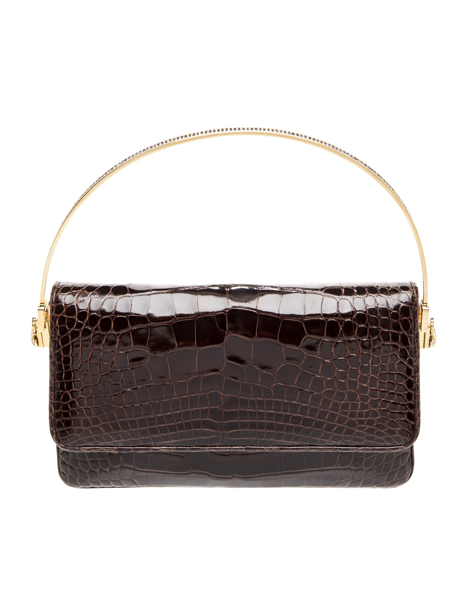Judith Leiber Crocodile Top Handle Bag