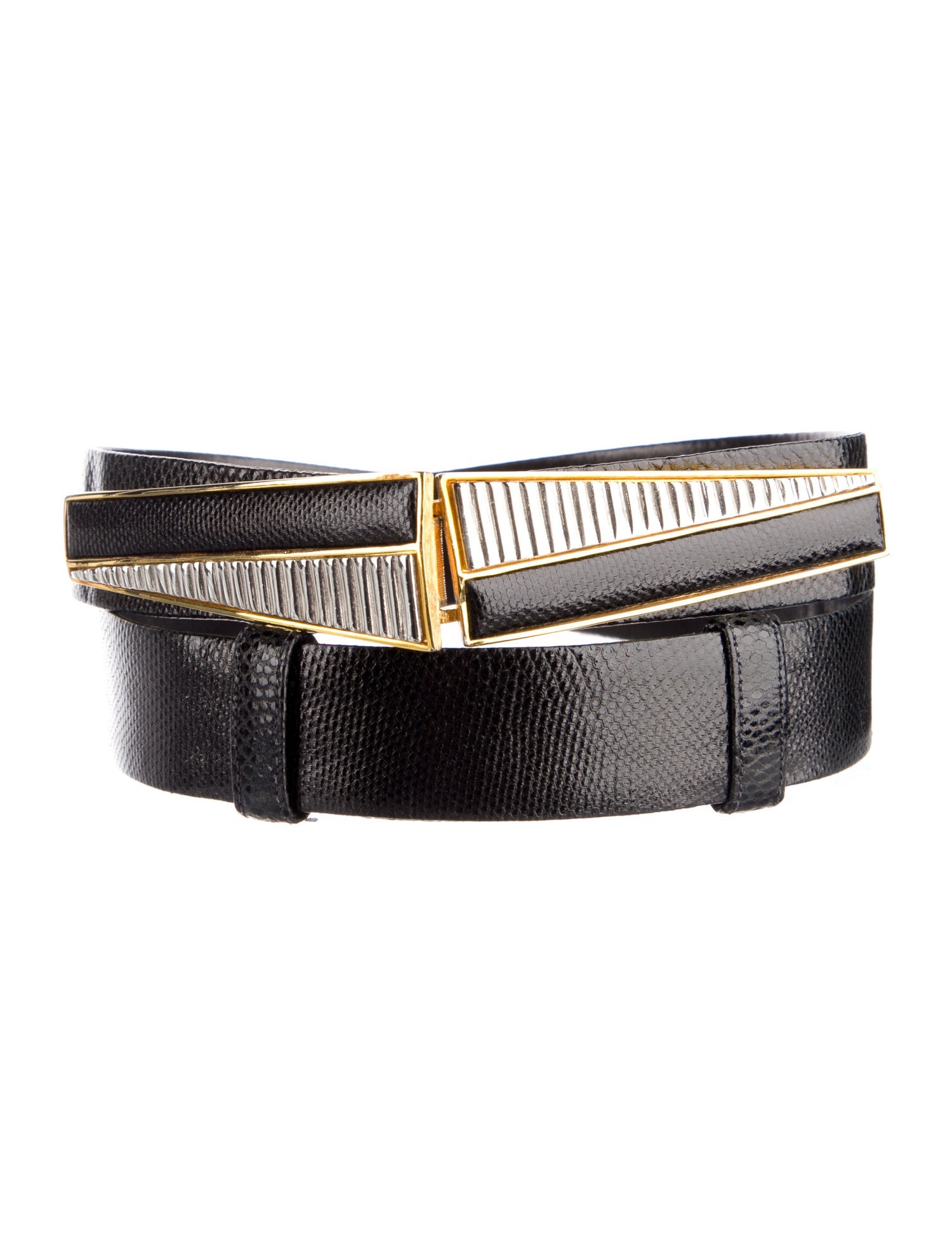 Judith Leiber Embossed Leather Belt