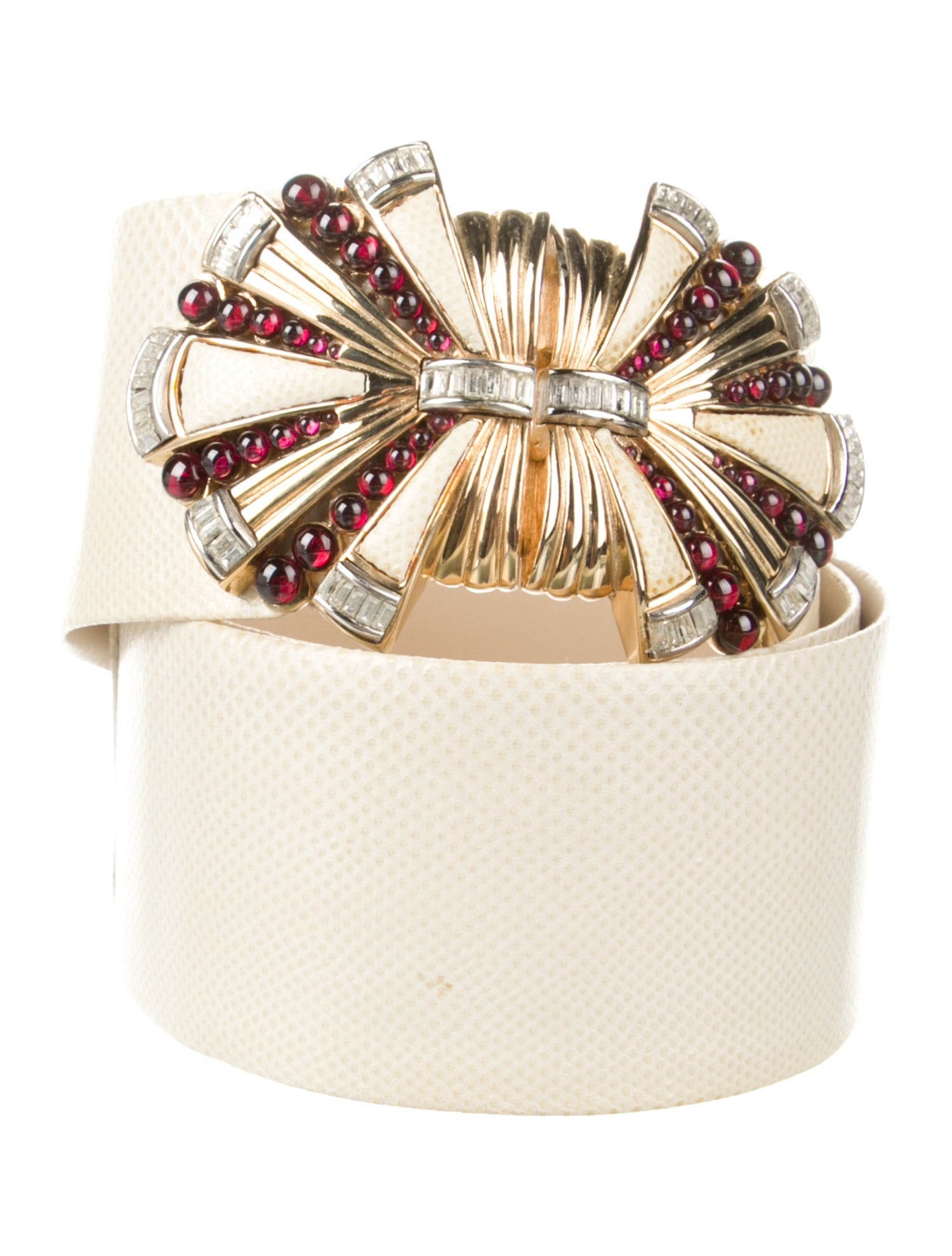 Judith Leiber Wide Snakeskin Waist Belt