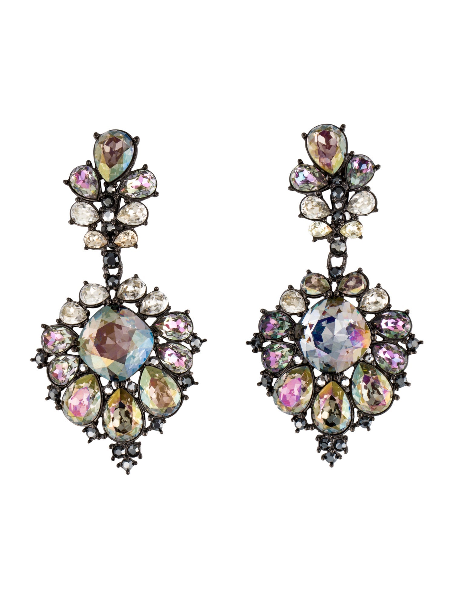 Judith Leiber Crystal 'Maharaja' Drop Clip-On Earrings