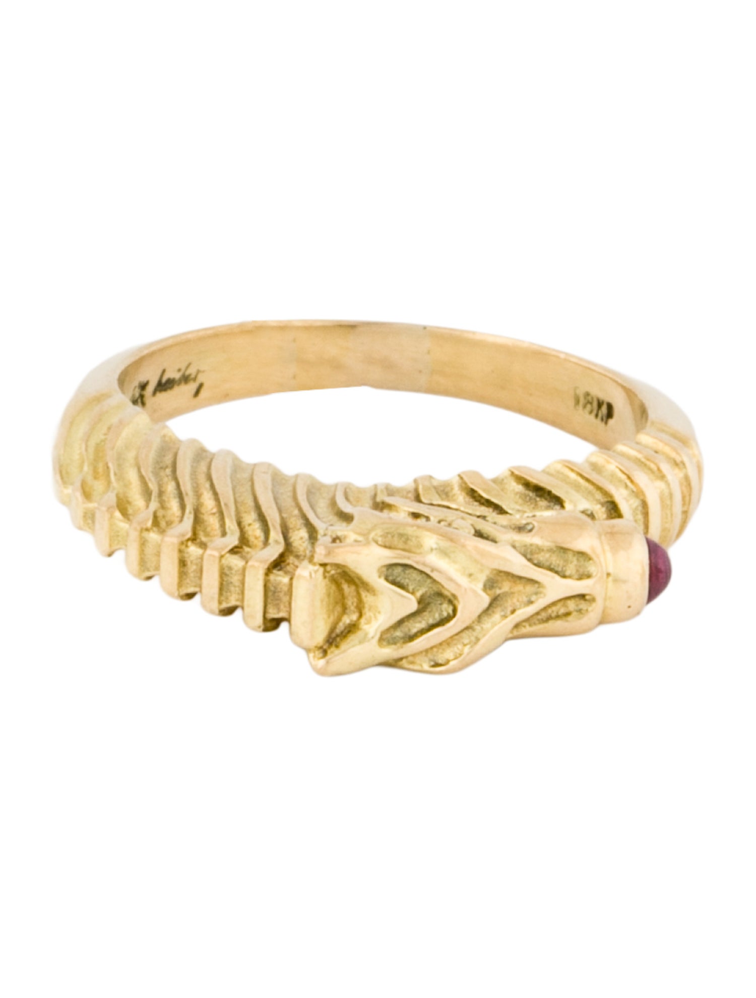 Judith Leiber 18K Ruby Zebra Single Cocktail Ring