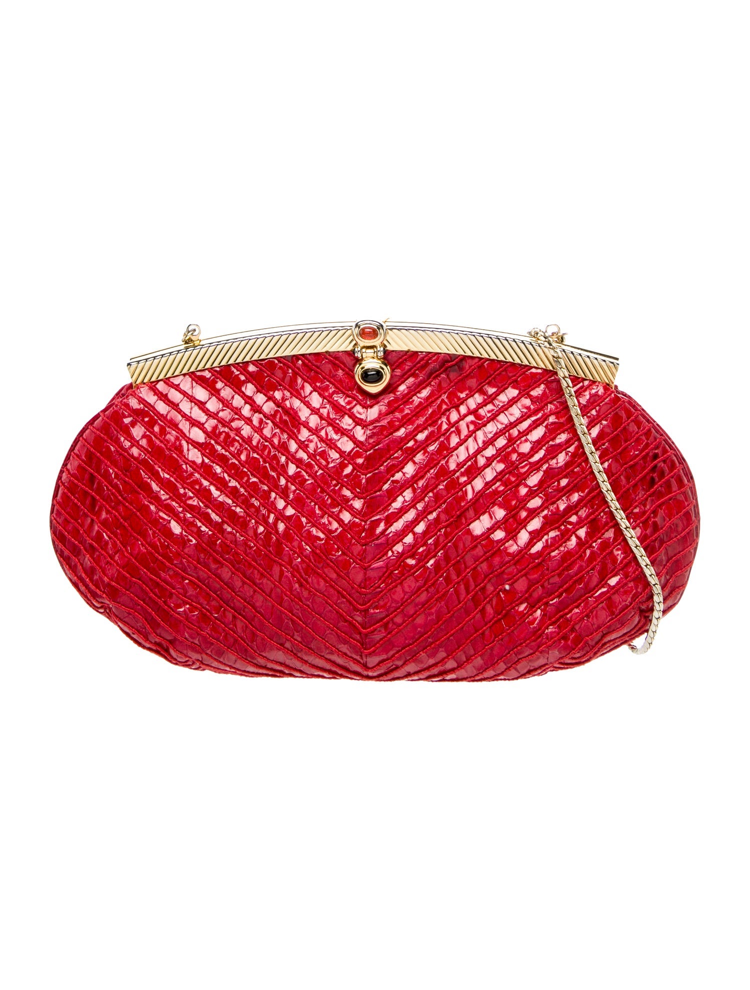 Judith Leiber Embossed Leather Shoulder Bag